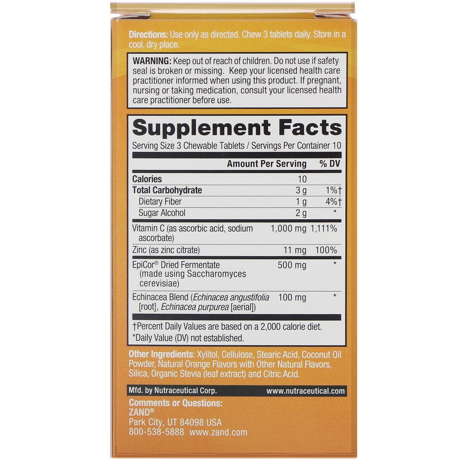 Comprar Zand, Immune Fast, Zesty Orange, 30 Comprimidos Mastigáveis - Imagem 2