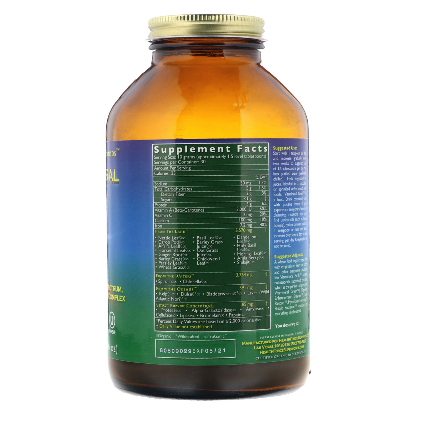 Comprar HealthForce Superfoods, Vitamineral Green, Version 5.5, 300 g (10,6 oz) - Imagem 2