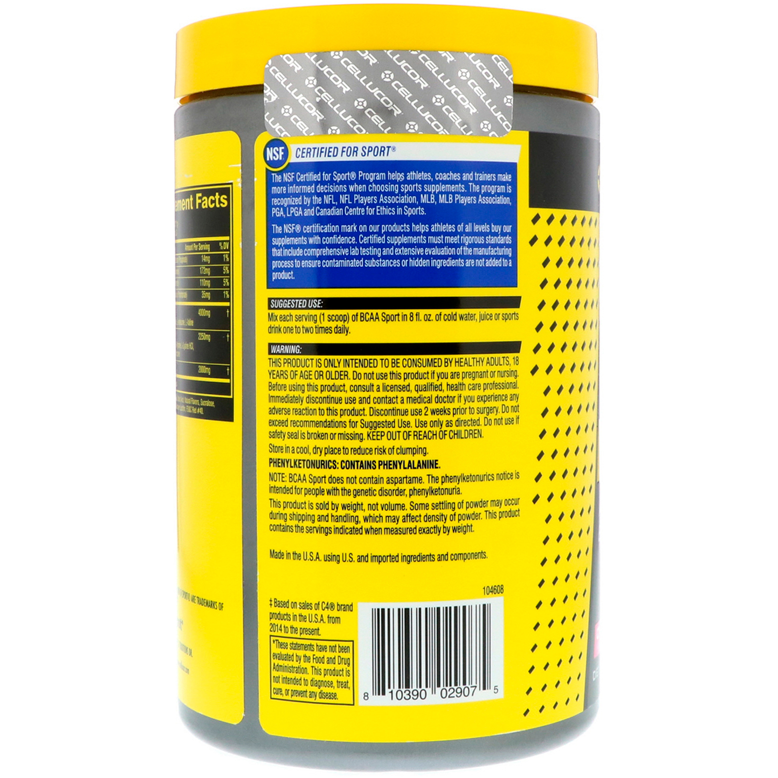Comprar Cellucor, BCAA para esportes, hidratação e recuperação durante todo o dia, Limonada Lima Cereja, 11,6 onças (330 g) - Imagem 2