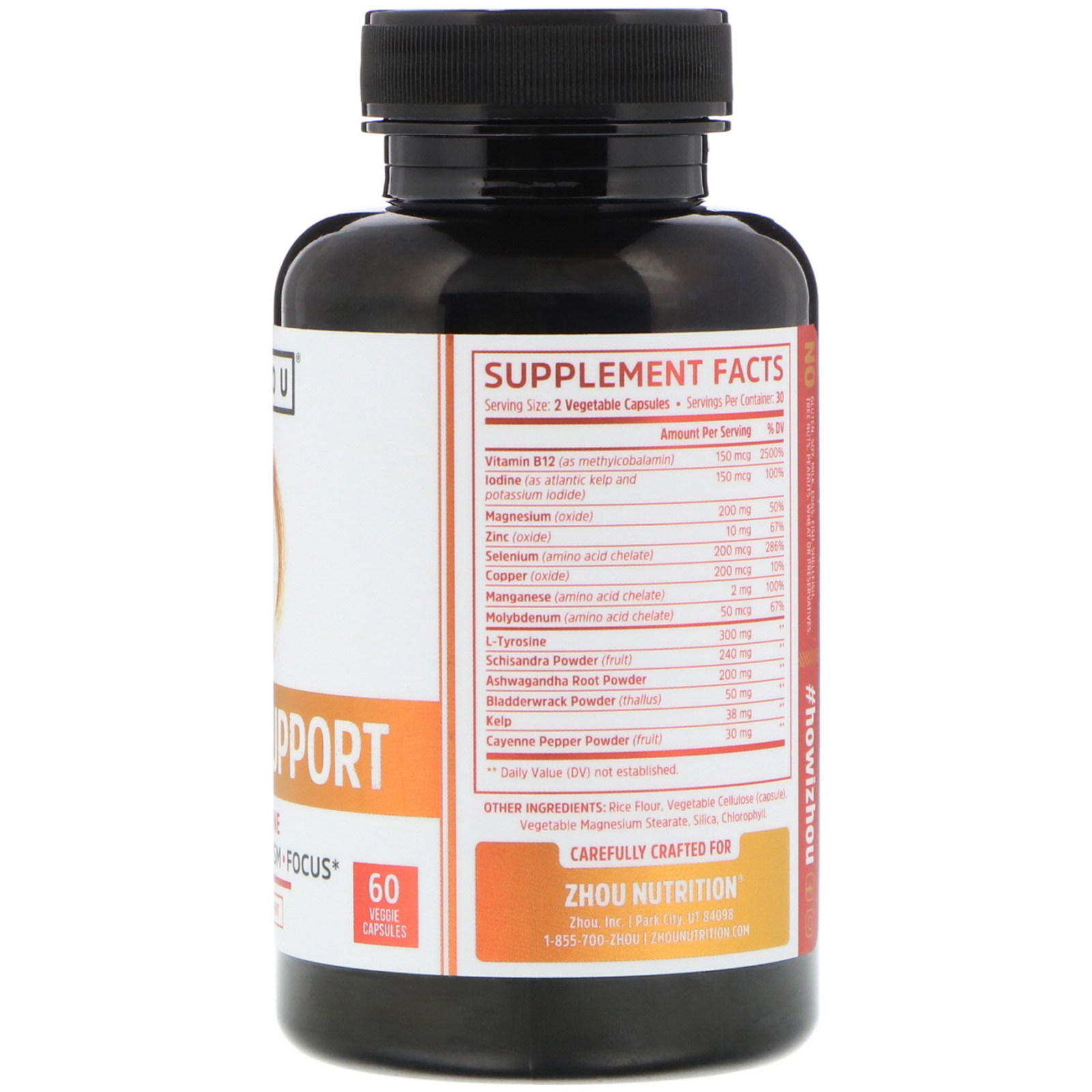 Comprar Zhou Nutrition, Suporte para Tireoide com Iodo, 60 Cápsulas Vegetais - Imagem 2