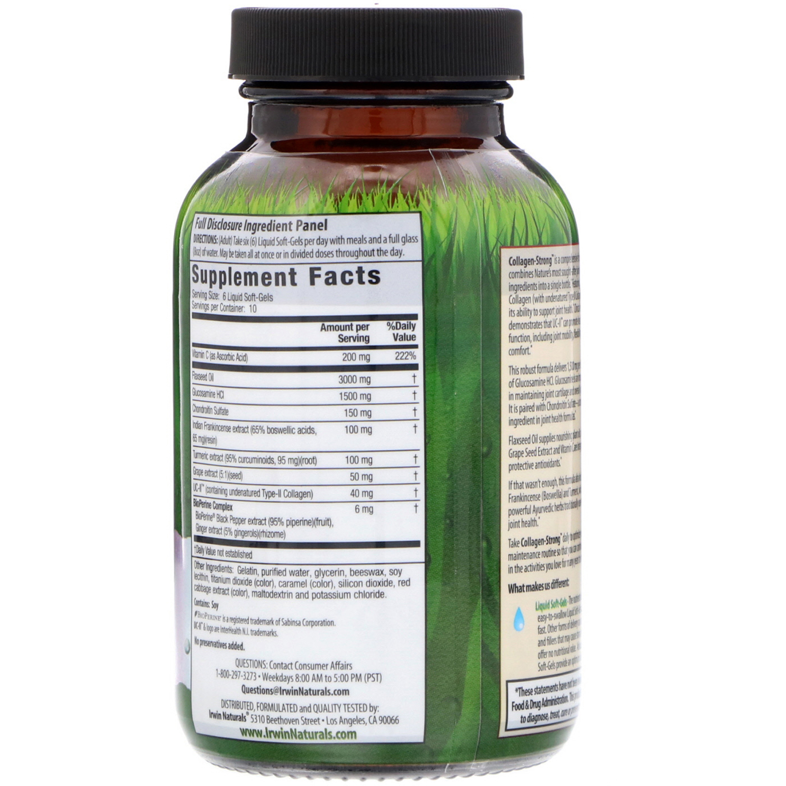 Comprar Irwin Naturals, Colágeno Forte, 60 cápsulas gelatinosas líquidas - Imagem 2