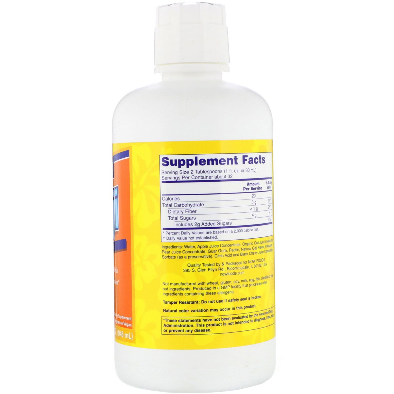 Comprar Now Foods, Goji, Suco de SuperFrutas, 946 ml (32 fl oz) - Imagem 2