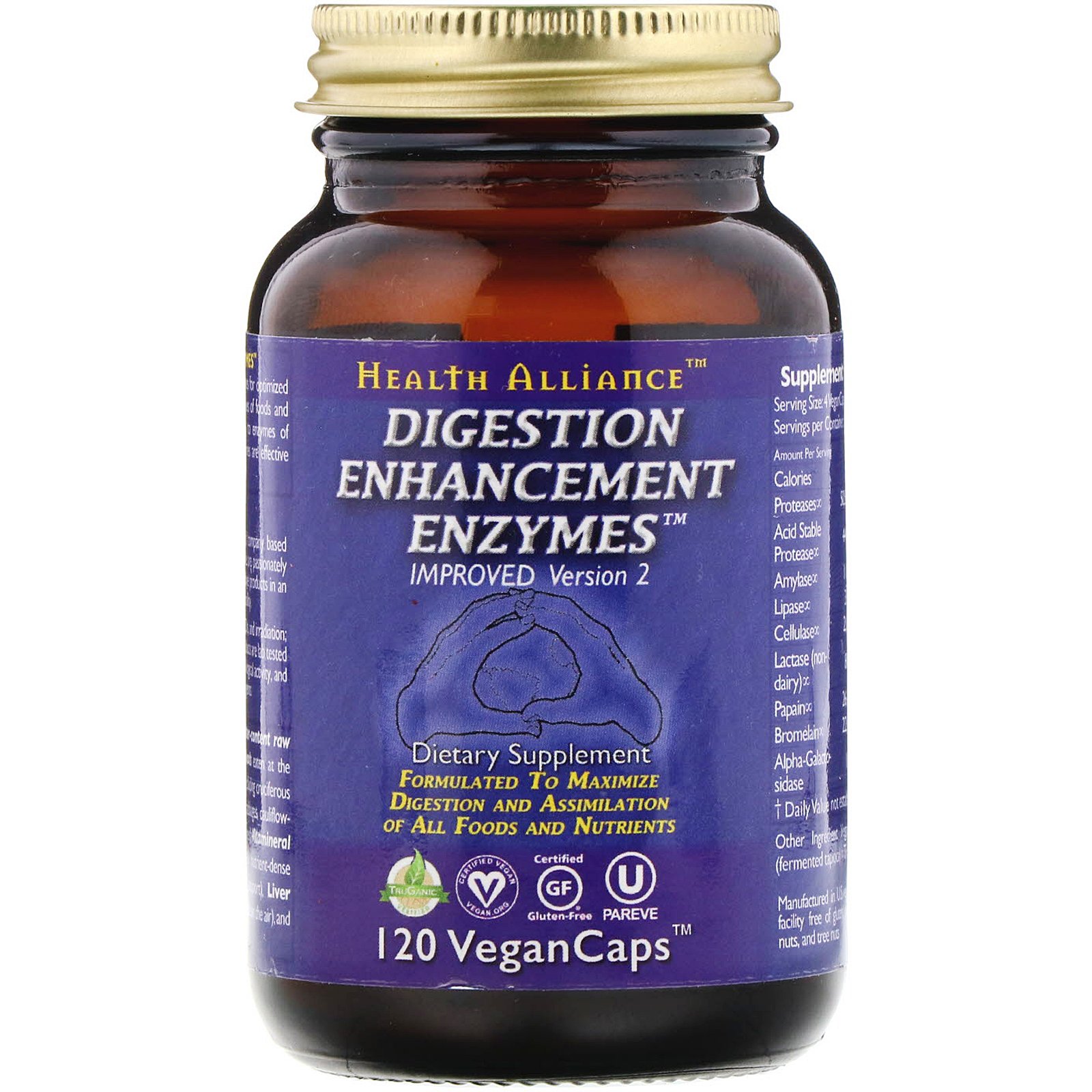 Comprar HealthForce Superfoods, Digestion Enhancement Enzymes, 120 Cápsulas Veganas