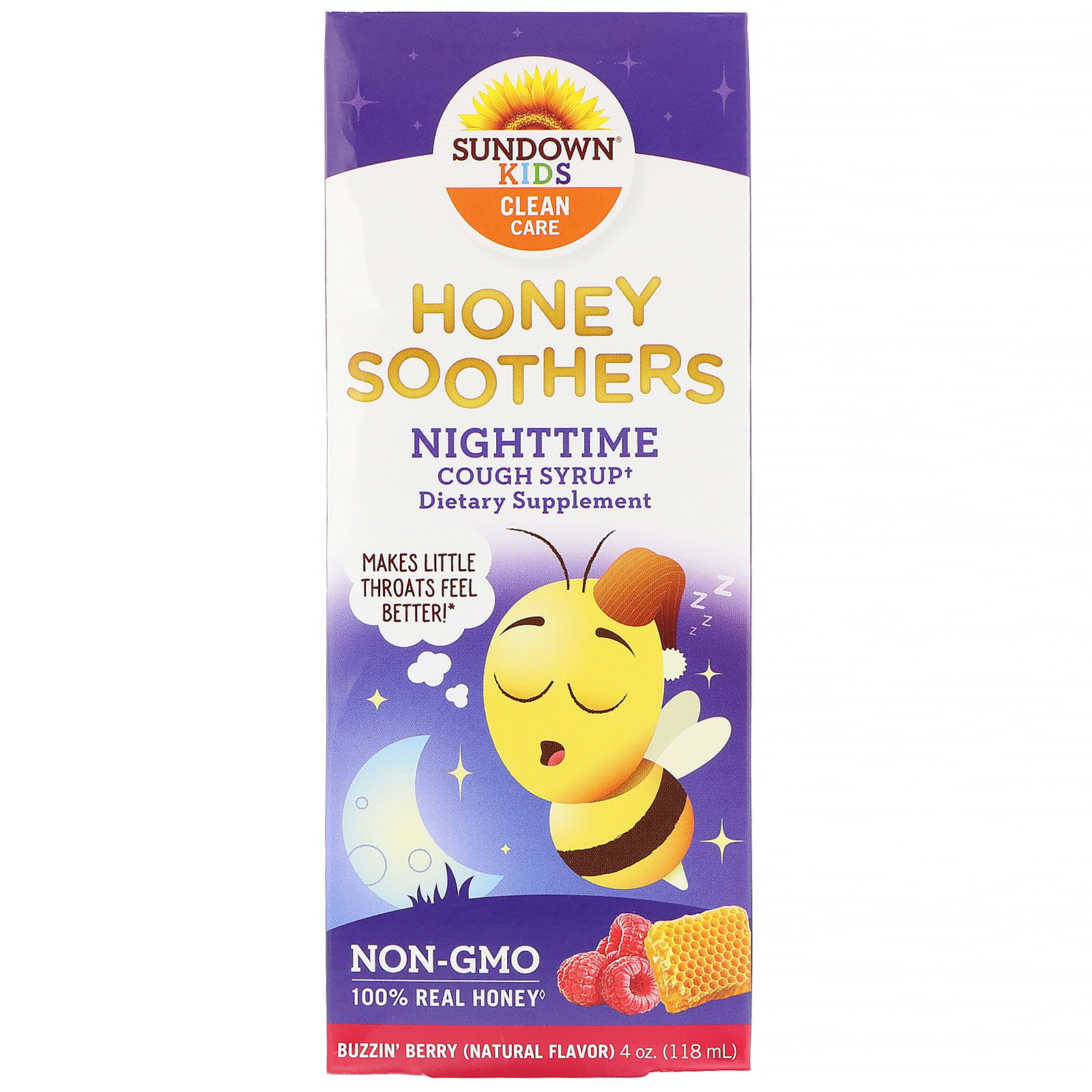 Comprar Sundown Naturals Kids, Honey Soothers, Xarope Noturno para Tosse, Frutas Vermelhas, 118 ml (4 oz) - Imagem 2