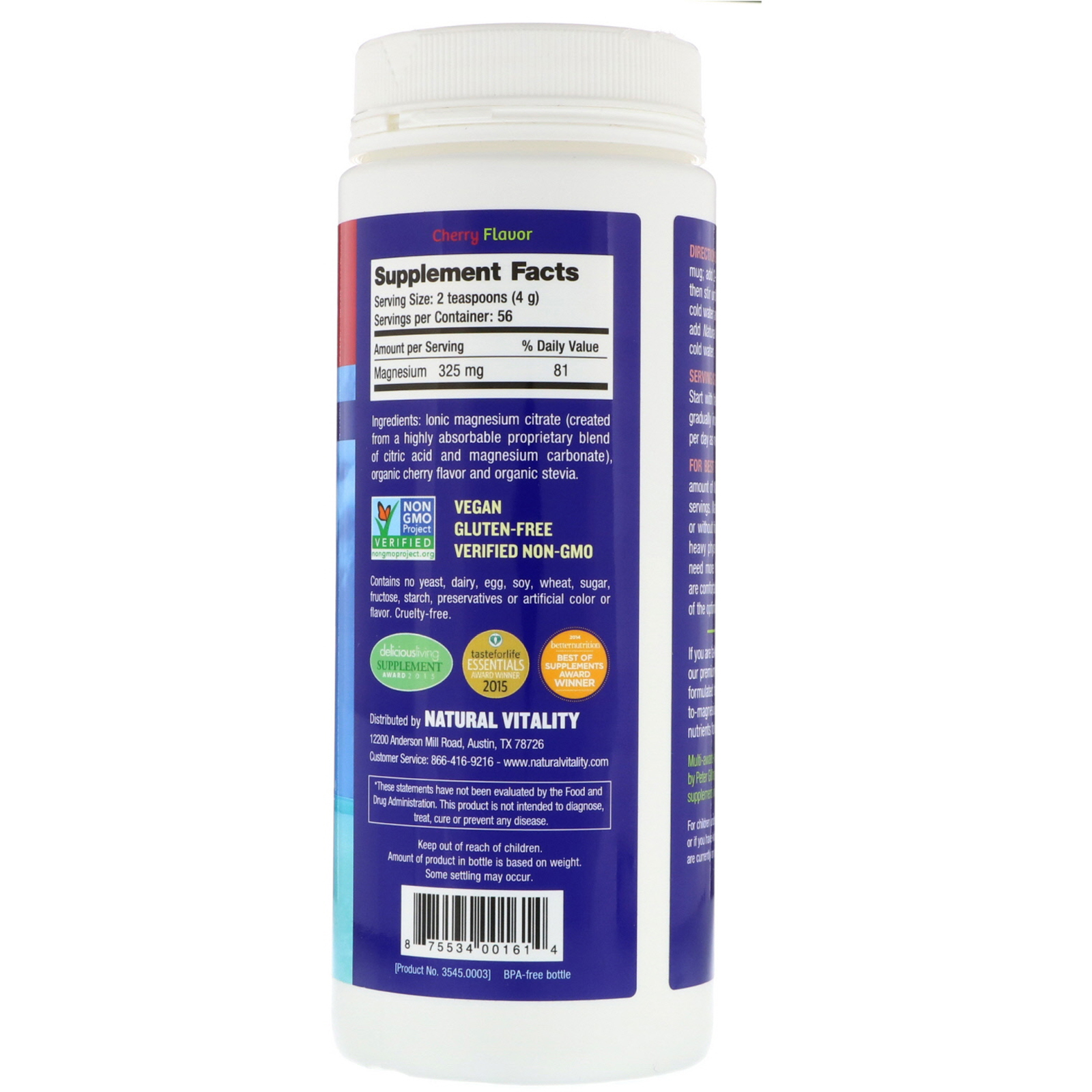Comprar Natural Vitality, Calma Natural, Bebida contra o estresse, Sabor Cereja, 8 oz (226 g) - Imagem 2