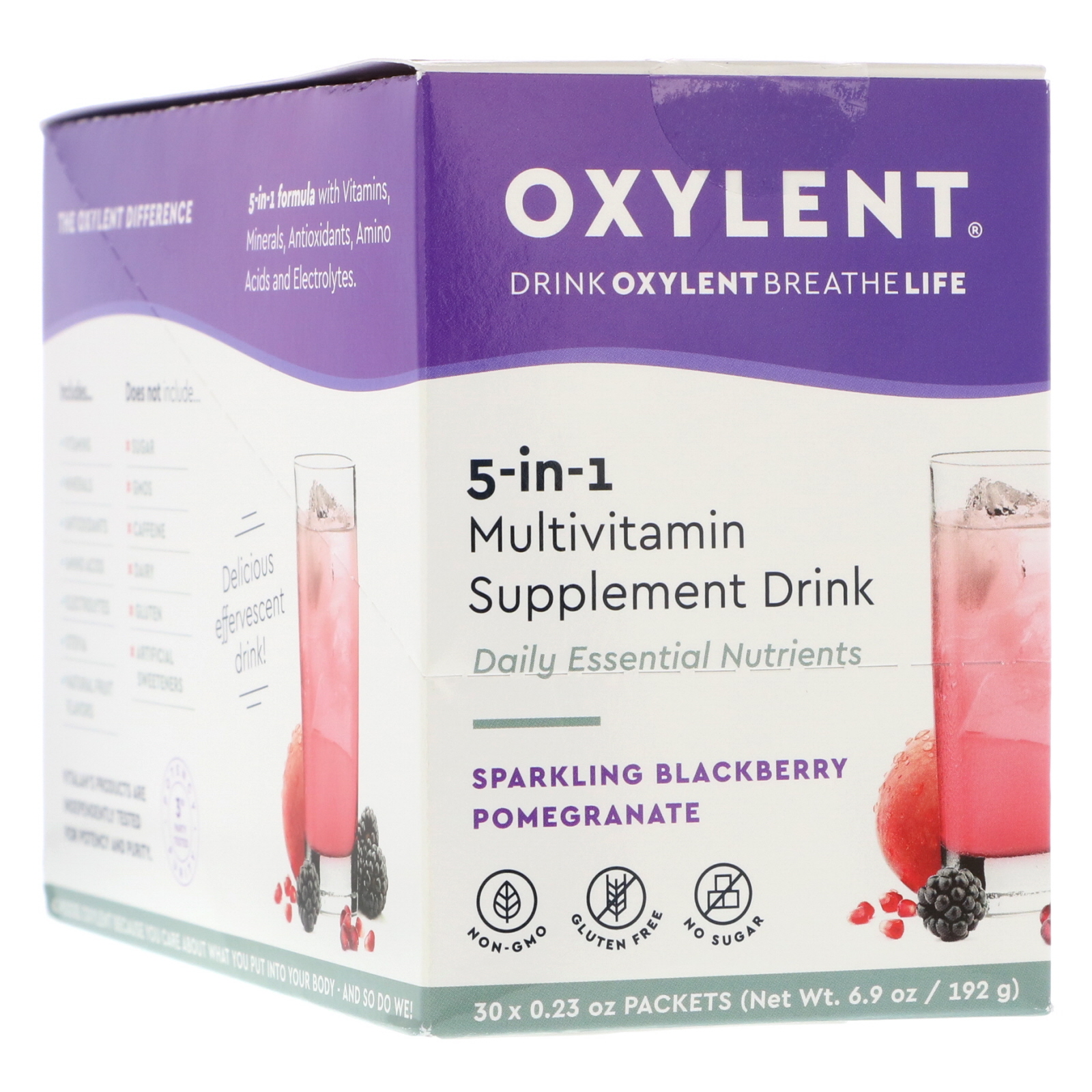 Comprar Vitalah, Oxylent, Multivitamin Supplement Drink, Sparkling Blackberry Pomegranate, 30 Packets, 0.23 oz (6.4 g) Each