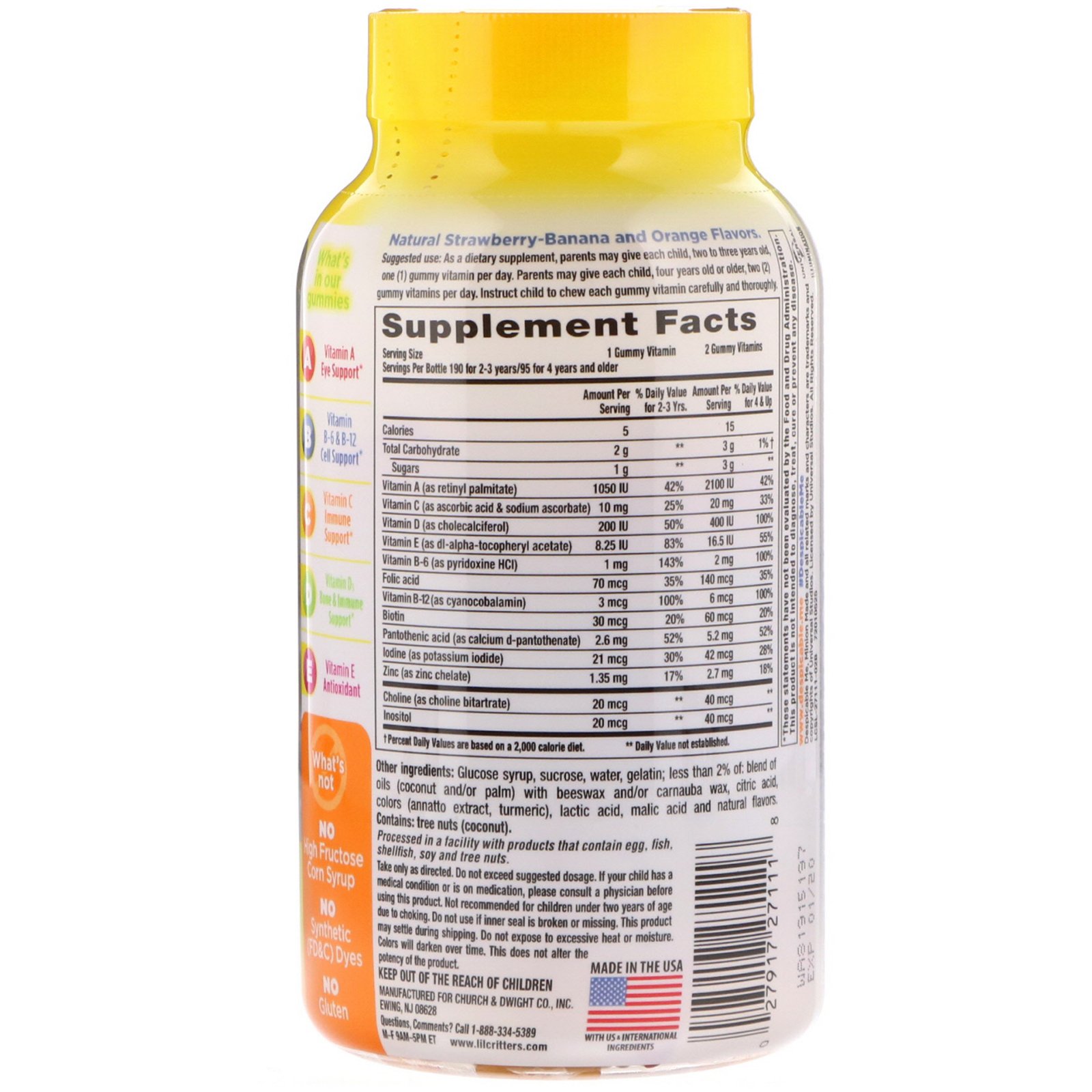 Comprar L'il Critters, Multivitamínico Completo Meu Malvado Favorito, Sabor Natural de Frutas, 190 Gomas - Imagem 2