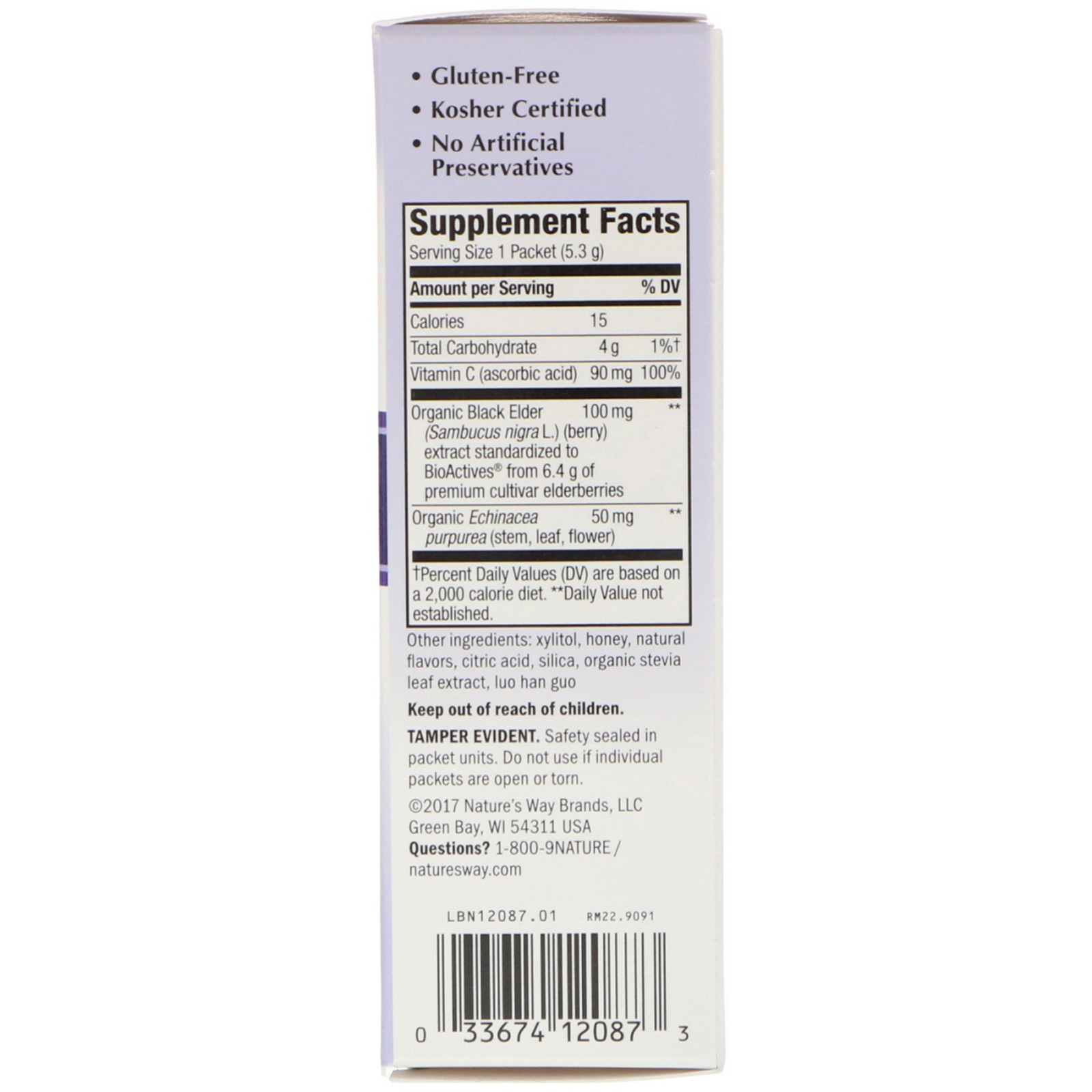 Comprar Nature's Way, Sambuco, Mistura para Bebida Quente Calmante, Sabugueiro Padronizado, Sabor Limão e Frutas Vermelhas com Mel, 10 Pacotes, 53 g - Imagem 2
