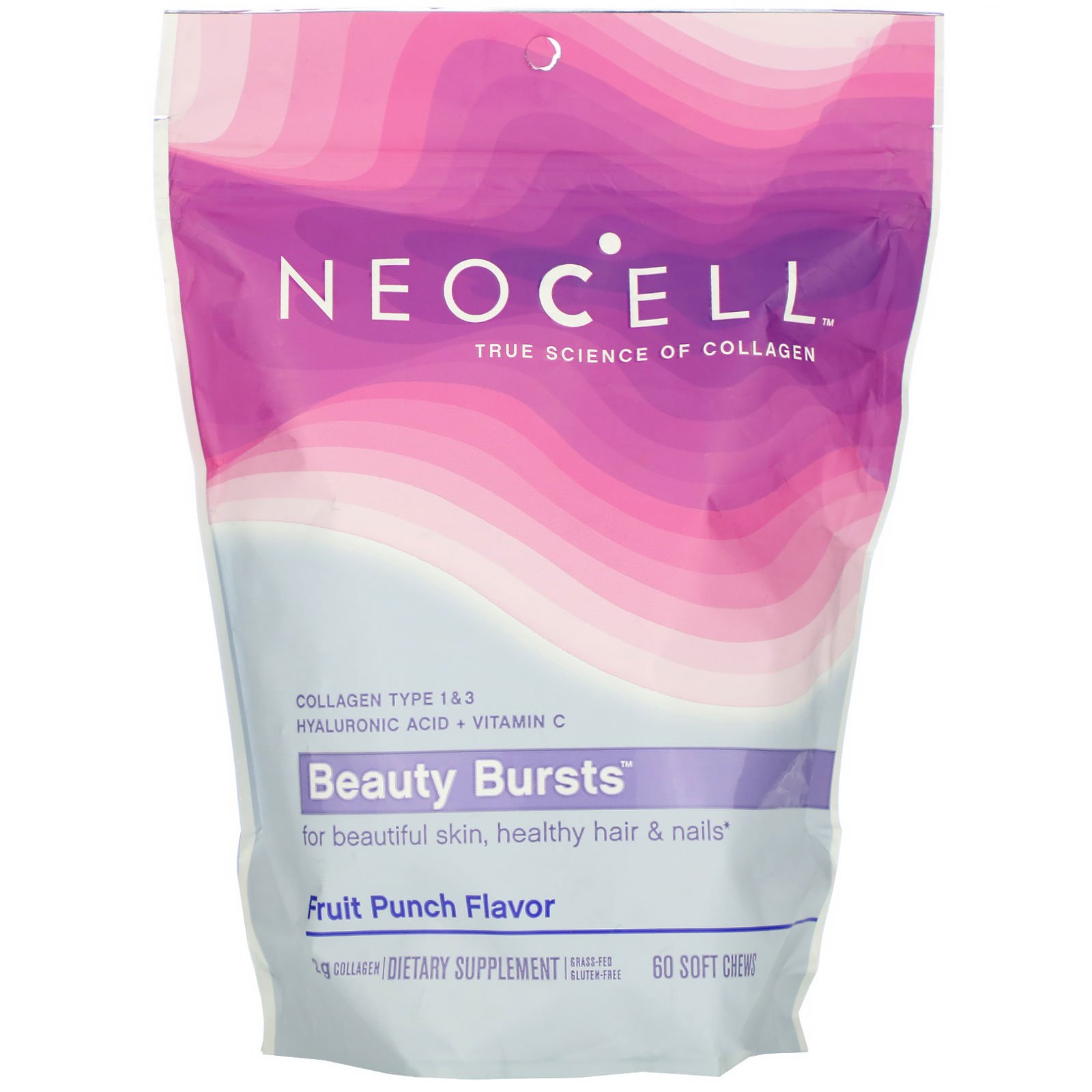 Comprar Neocell, Beauty Bursts, Sabor de Ponche de Frutas, 2 g, 60 Gomas Mastigáveis