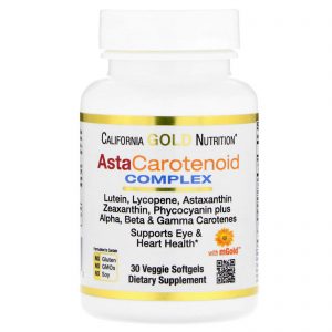 Comprar California Gold Nutrition, Complexo AstaCartenoid, Luteína, Licopeno, Complexo de Astaxantina, 30 Cápsulas Gelatinosas Vegetais