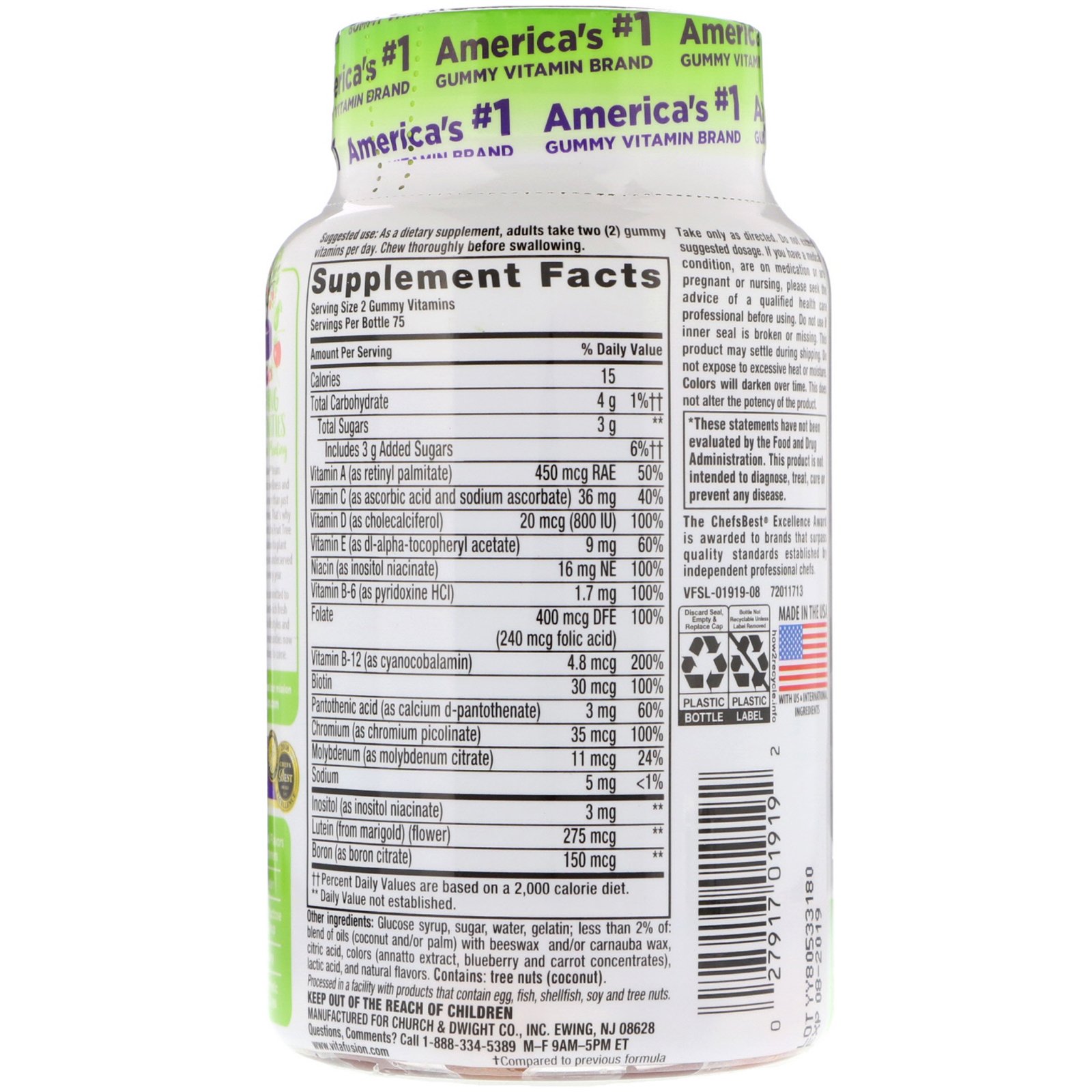 Comprar VitaFusion, MultiVites, Natural Berry, Peach & Orange Flavor, 150 Gummies - Imagem 2