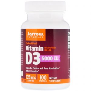Comprar Jarrow Formulas, Vitamin D3, Cholecalciferol, 5,000 IU, 100 Softgels