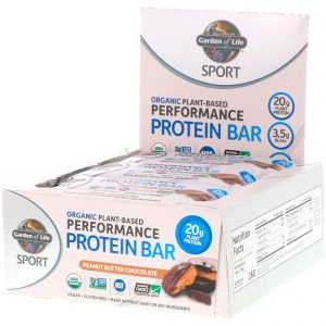 Comprar Garden of Life, Esporte, Barra de Proteínas Orgânicas de Desempenho à Base de Plantas, Chocolate com Manteiga de Amendoim, 12 Barras, 75 g (2,7 oz) Cada