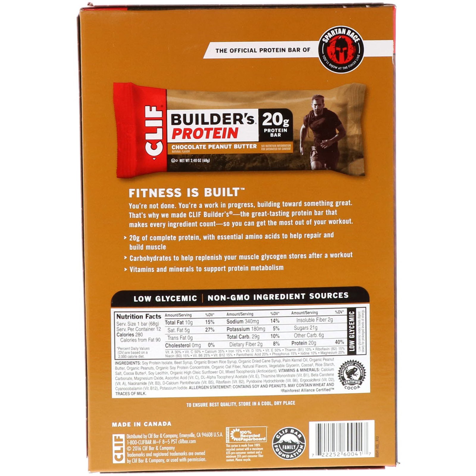 Comprar Clif Bar, Barra de Proteínas Builder's, Chocolate Manteiga de Amendoim, 12 Barras, 68 g (2,40 oz) Cada - Imagem 3