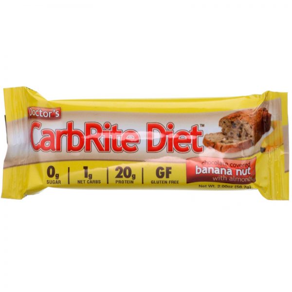 Comprar Universal Nutrition, Doctor's CarbRite Diet Bars, Chocolate Covered Banana Nut with Almonds, 12 Bars, 2 oz (56.7 g) Each - Imagem 4