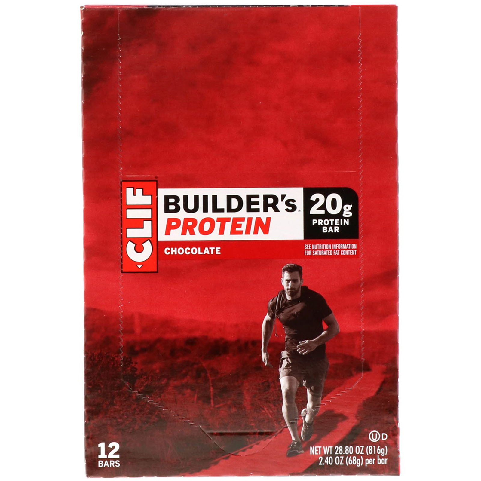 Comprar Clif Bar, Barra de Proteínas Builder's, Chocolate, 12 Barras, 68 g (2,40 oz) Cada - Imagem 2