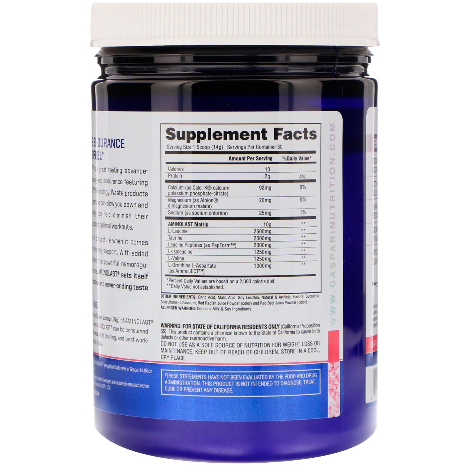 Comprar Gaspari Nutrition, Aminolast, Recuperação e Resistência, Supercombustível BCAA, Explosão de Melancia, 14,8 oz (420 g) - Imagem 2
