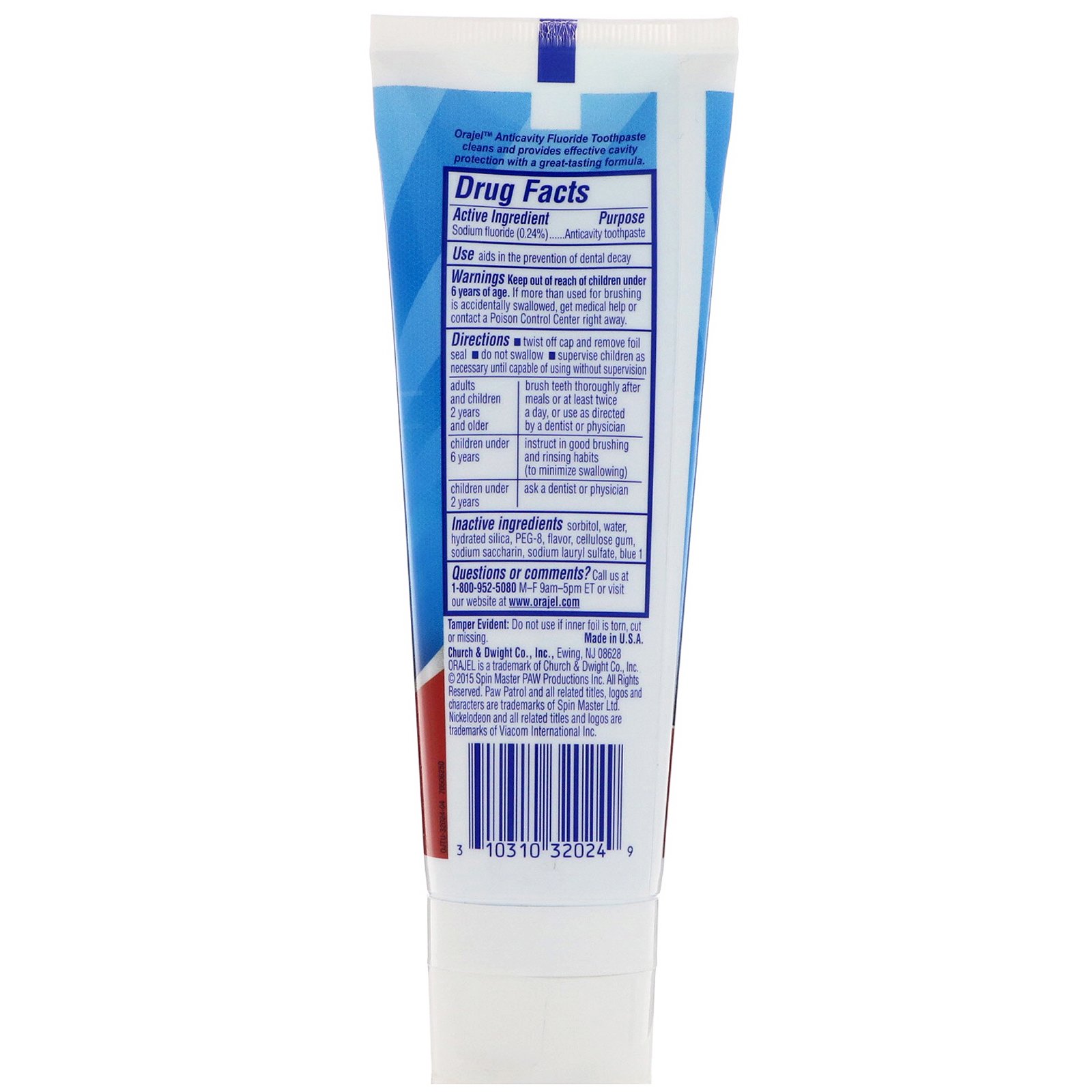 Comprar Orajel, Creme Dental com Flúor Anticáries da Patrulha Canina, Frutas Vermelhas, 4,2 oz (119 g) - Imagem 2