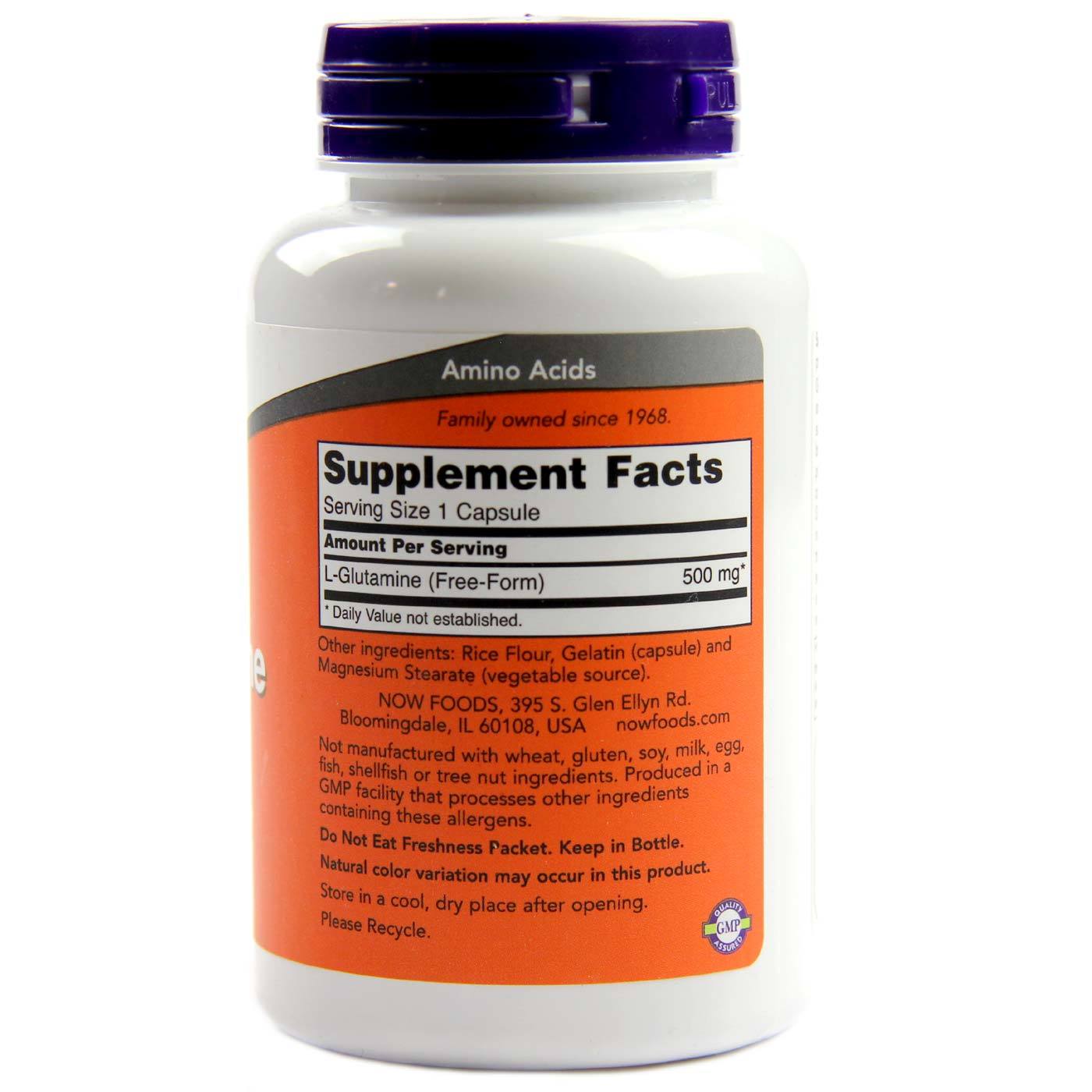 Comprar Now Foods, L-Glutamina 500 mg - 120 Cápsulas - Imagem 2