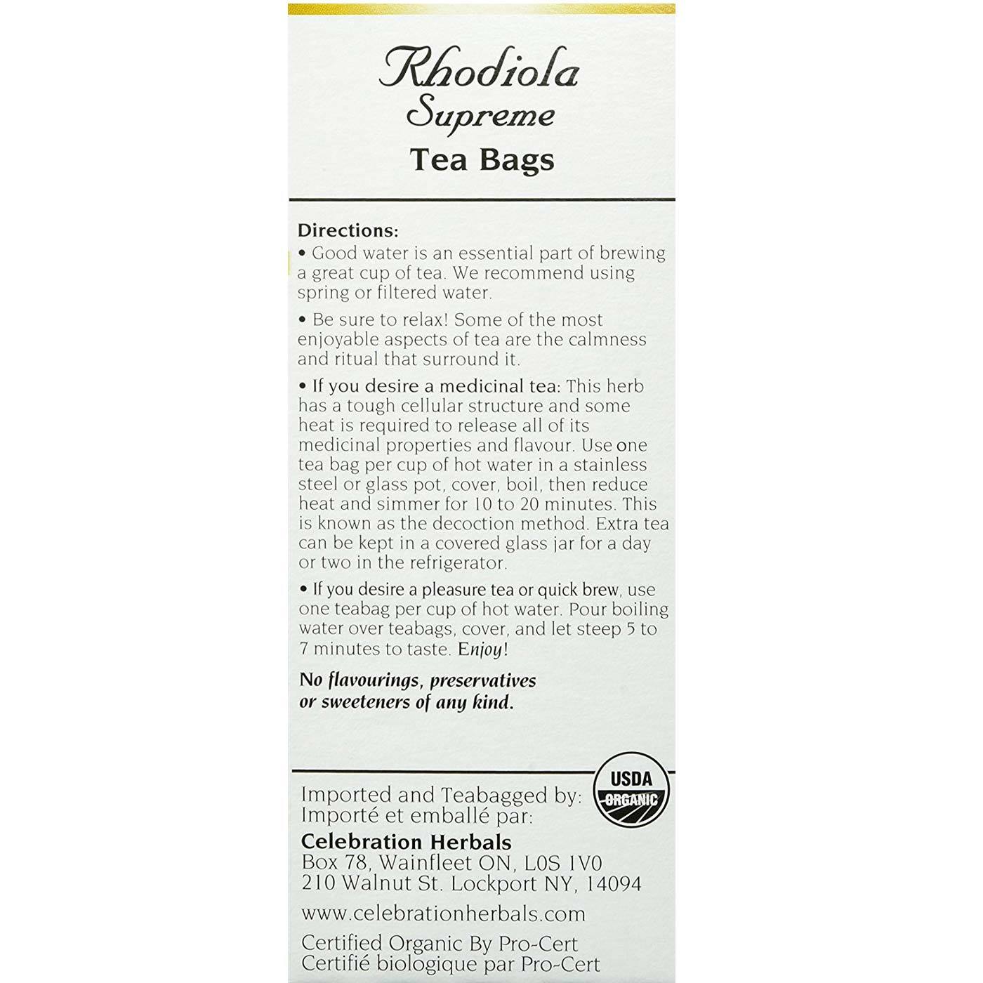 Comprar Celebration Herbals Tea, Chá de Rodiola Supreme - 24 Saquinhos de Chá - Imagem 2