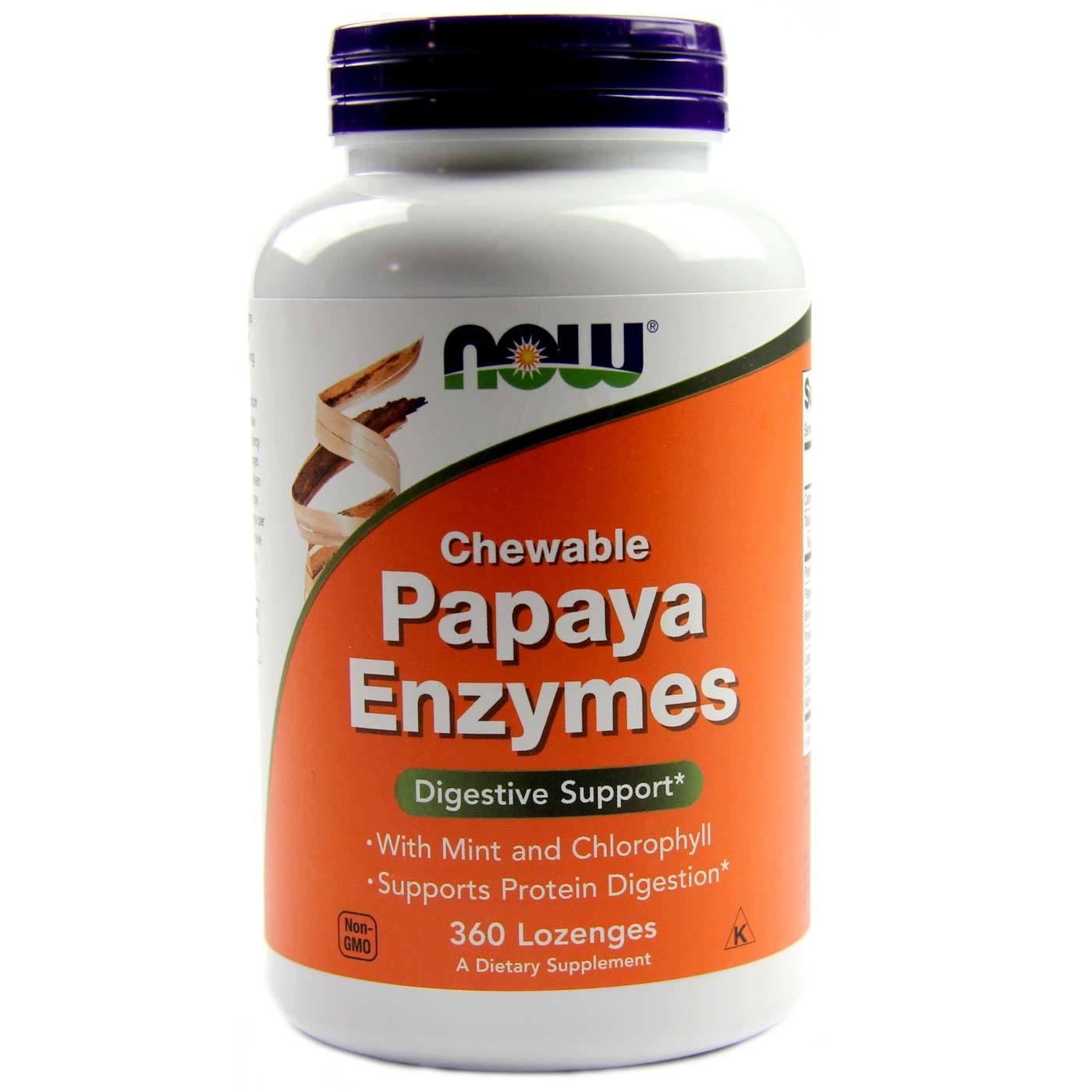 Comprar Now Foods, Enzimas do Mamão - 360 Pastilhas Mastigáveis