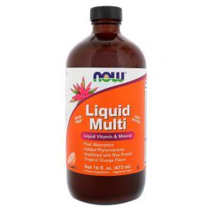 Comprar Now Foods, Multivitamínico Líquido, Sabor Laranja - 473 ml