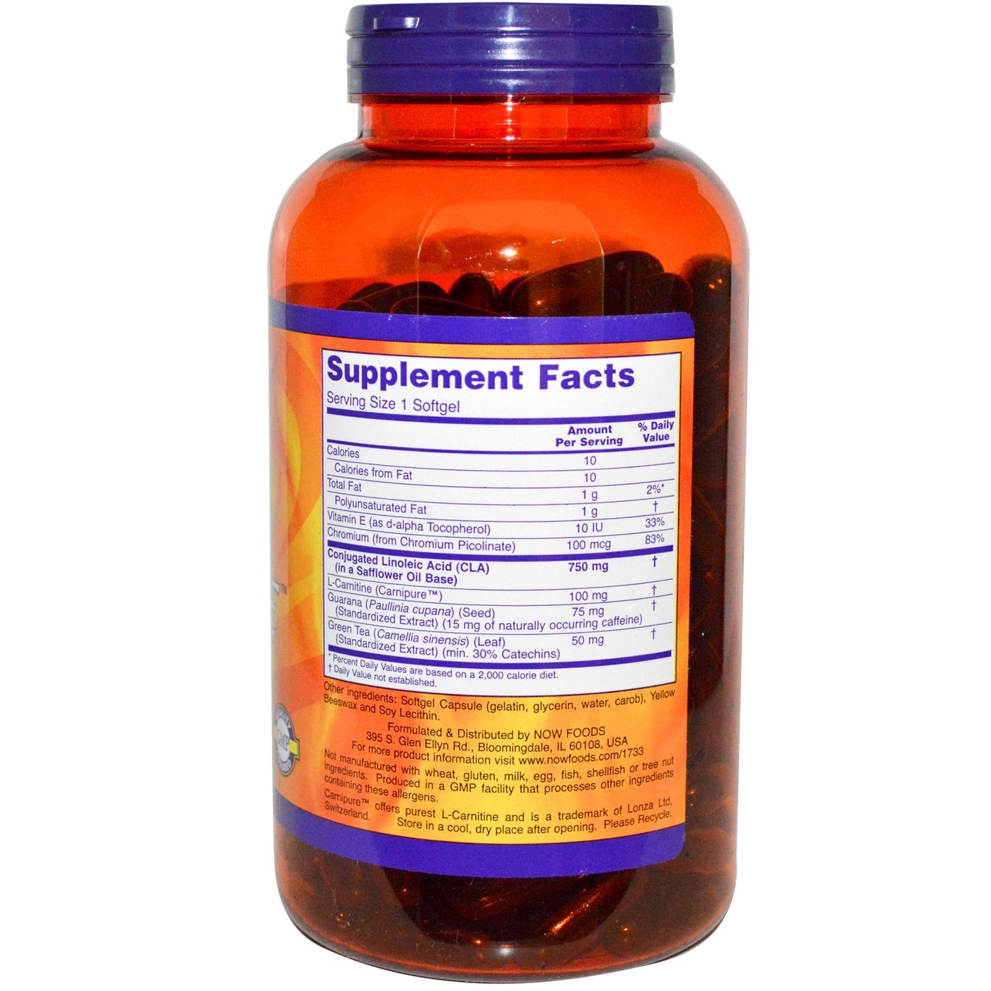 Comprar Now Foods, CLA Extreme™ com L-Carnitina, Guaraná e Chá Verde - 180 Cápsulas em Gel - Imagem 2