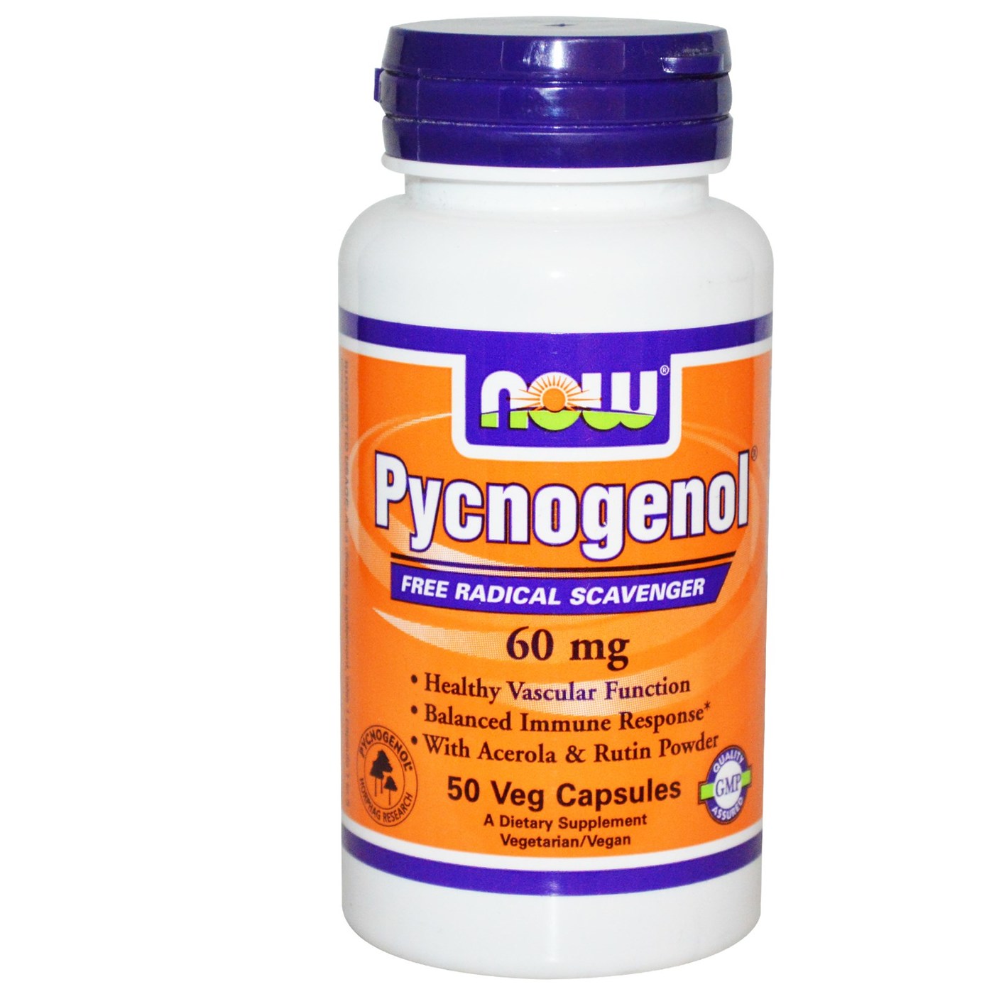 Comprar Now Foods, Pycnogenol 60 mg Acerola e Rutina - 50 Cápsulas Vegetarianas