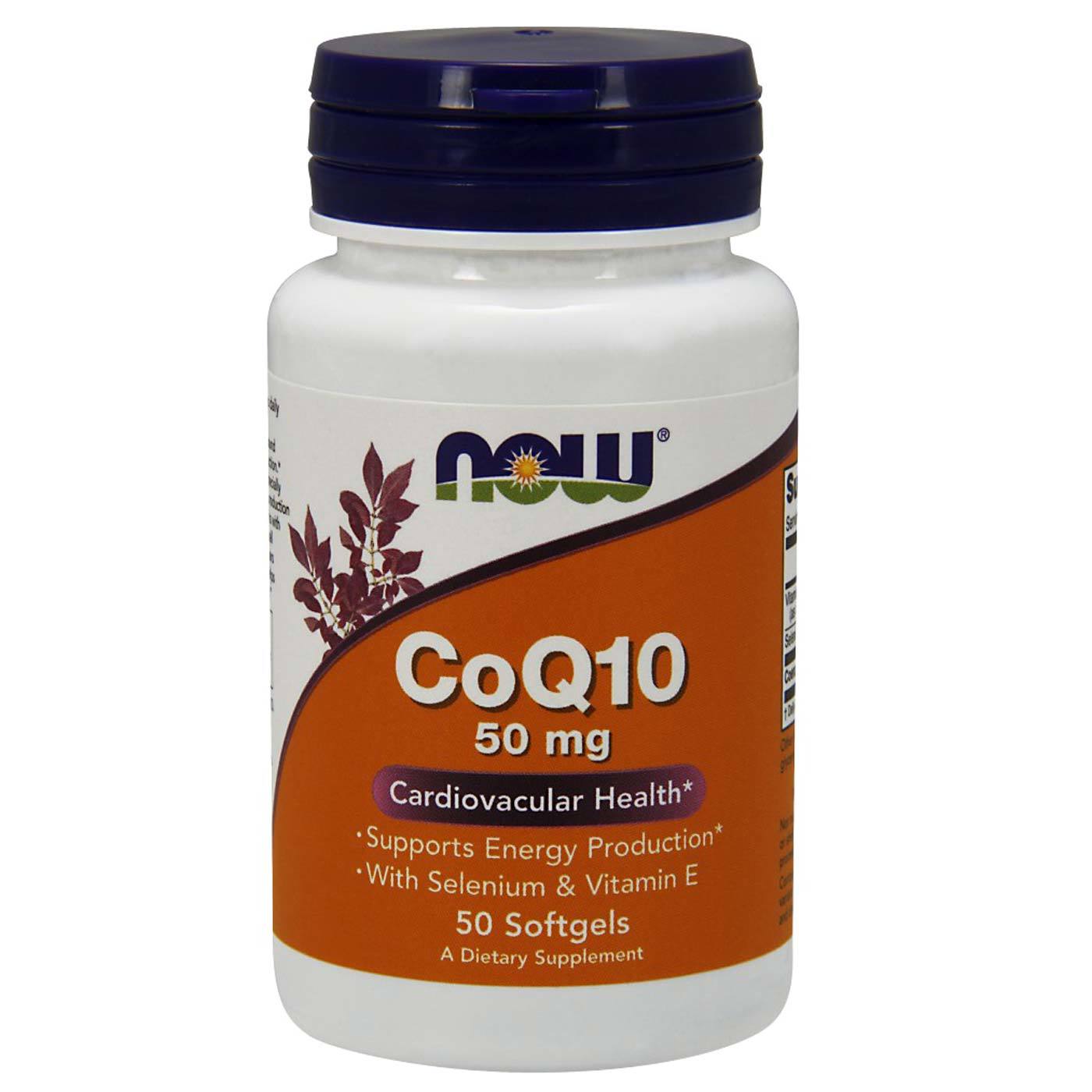 Comprar CoQ10 50 mg Vit. E e Selênio Now Foods 50 Cápsulas em Gel