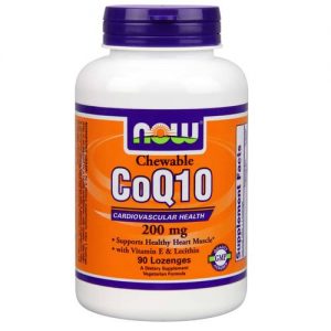 Comprar Now Foods, CoQ10 200 mg Com Vitamina E e Lecitina - 90 Pastilhas