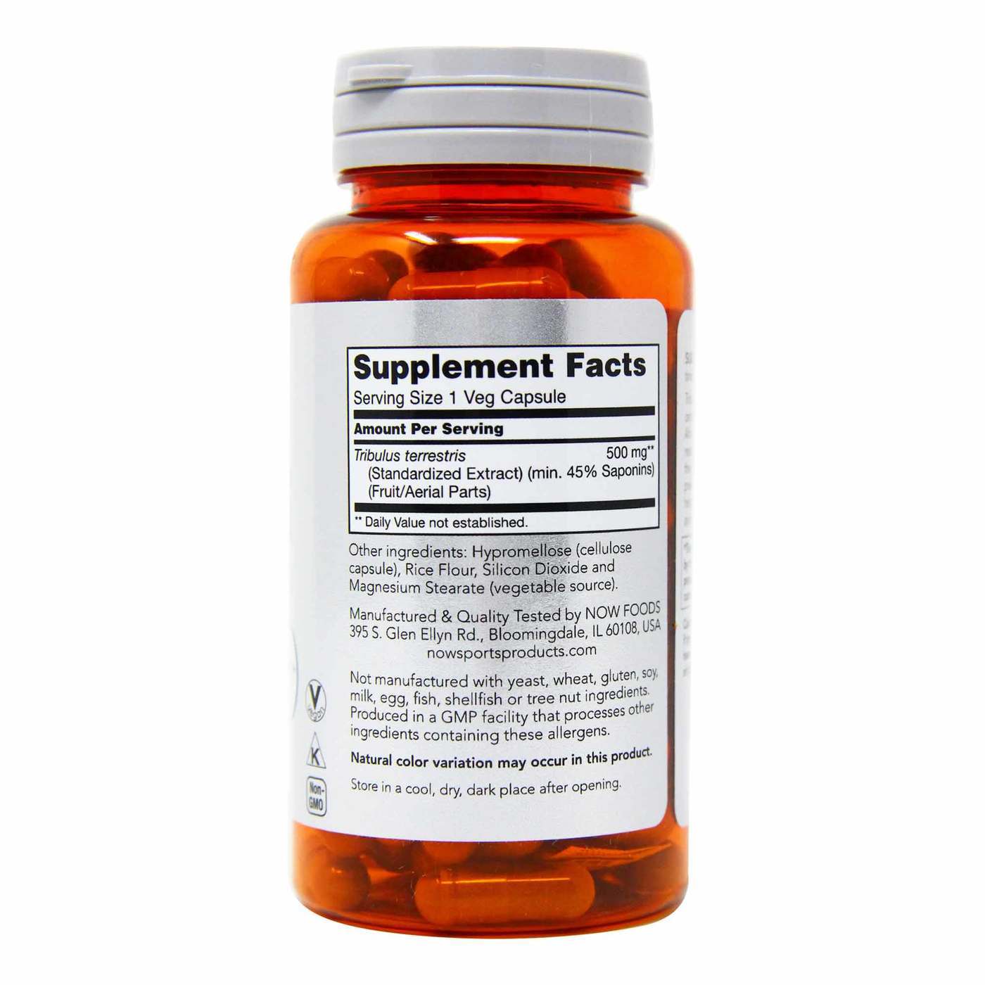 Comprar Now Foods, Tribulus 500 mg Mínimo 45% de saponinas - 100 Cápsulas - Imagem 3