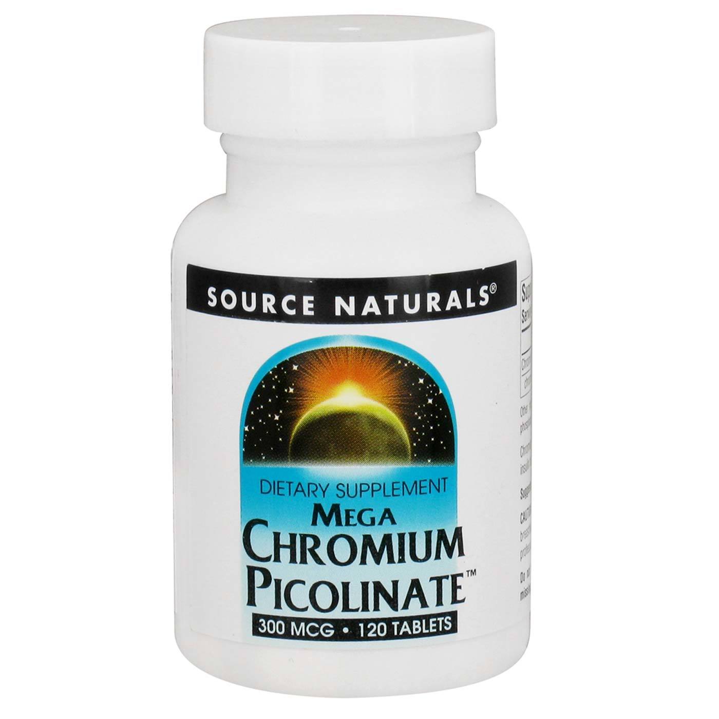 Comprar Source Naturals, Mega Picolinato de Cromo 300 mcg - 120 Tabletes