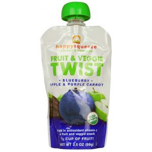 Comprar Happy Tot Fruit Squeeze feliz e Veggie torção Blueberry, Apple e roxo Cenoura 3,5 onças