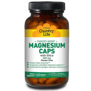 Comprar Country Life, Cápsulas de Magnésio com Sílica - 100 mg - 120 Cápsulas Vegetarianas