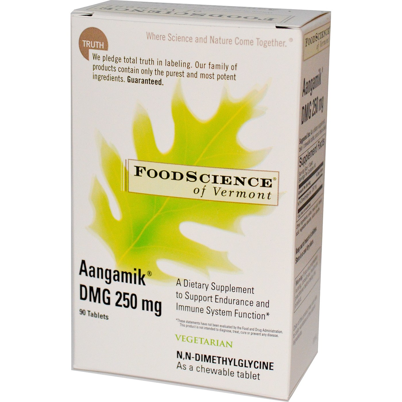 Comprar Food Science of Vermont, Aangamik DMG 250 mg - 90 Tabletes