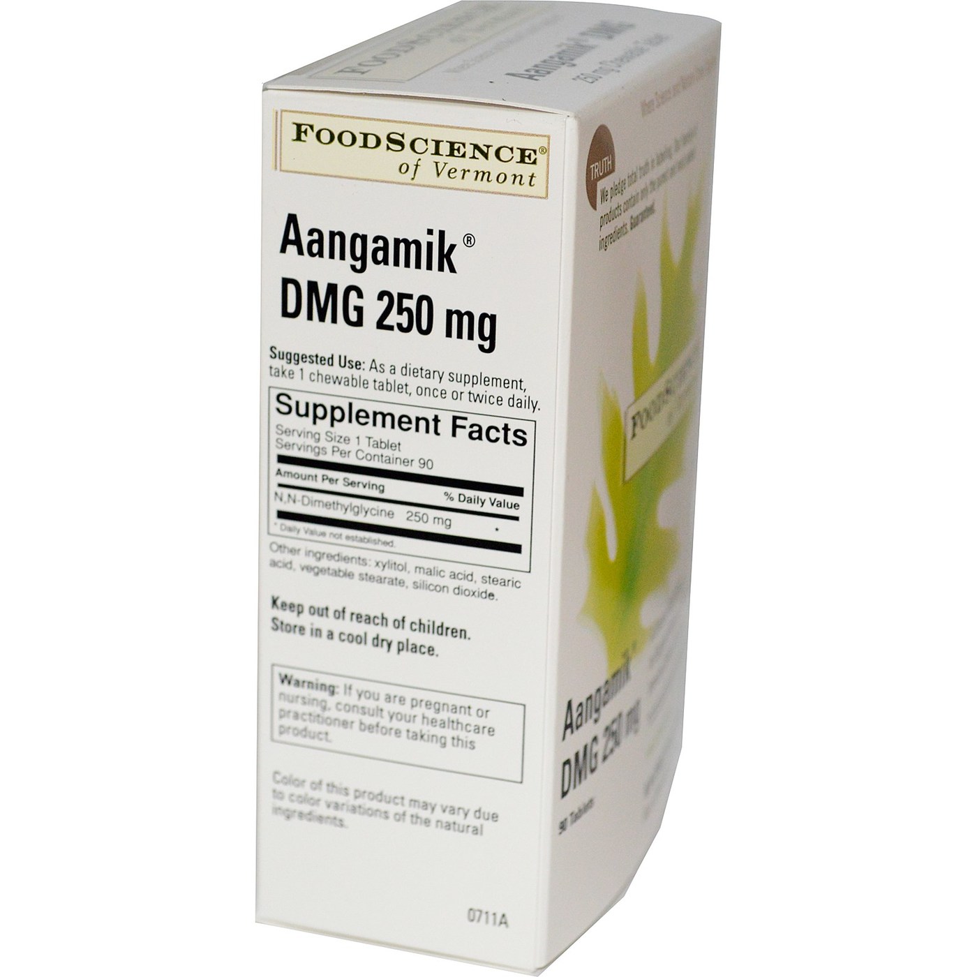 Comprar Food Science of Vermont, Aangamik DMG 250 mg - 90 Tabletes - Imagem 2
