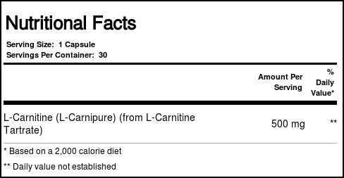 Comprar Now Foods, L-Carnitina 500 mg - 30 Cápsulas Vegatarianas - Imagem 4