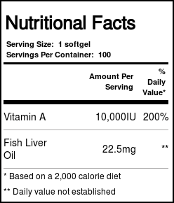 Comprar Vitamina A 10.000 UI Óleo do fígado de peixe Now Foods - 100 Cápsulas em Gel - Imagem 4