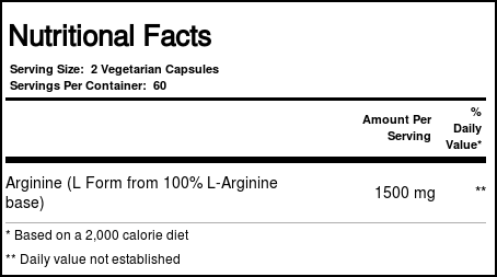 Comprar Vital Nutrients Arginine 750 mg - 120 VCapsules - Imagem 2