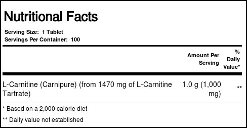 Comprar Now Foods, L-Carnitina 1000 mg - 100 Tabletes - Imagem 4