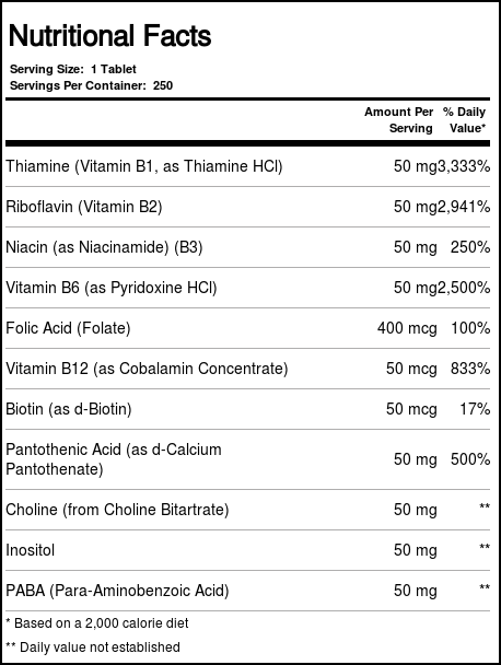 Comprar Nature's Life, Complexo B 50 mg - 250 Tabletes - Imagem 4