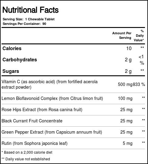 Comprar Nature's Plus, Complexo C da Acerola - 500mg - 90 Comprimidos Mastigáveis - Imagem 4