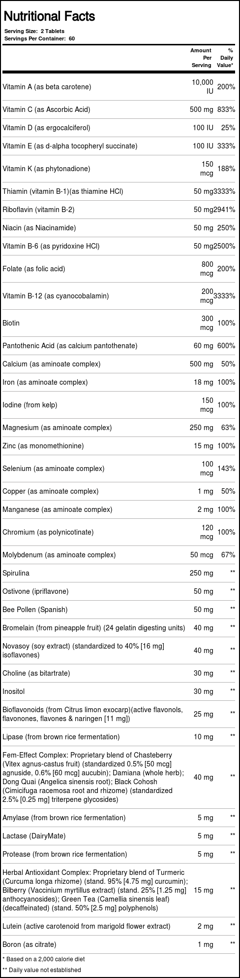 Comprar Nature's Plus, Source of Life® Multivitamínico para as Mulheres - 120 Tabletes - Imagem 2