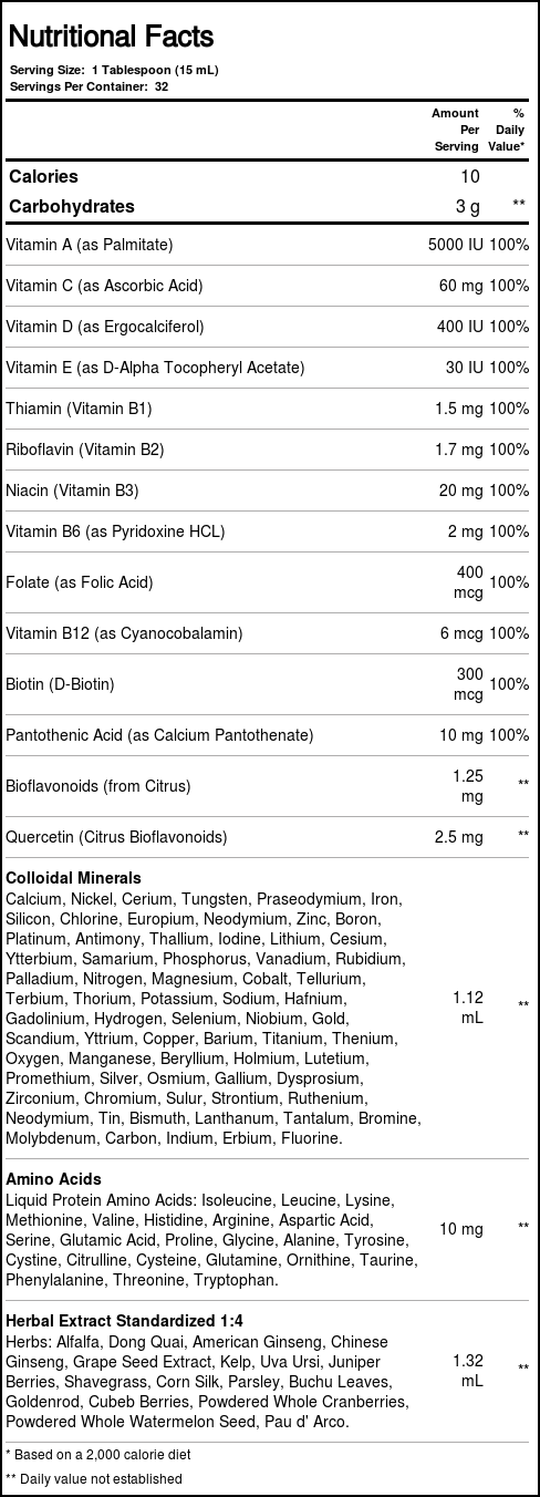Comprar Tropical Oasis, Mineral vitamínico líquido múltiplo para adultos - 480 mL - Imagem 2