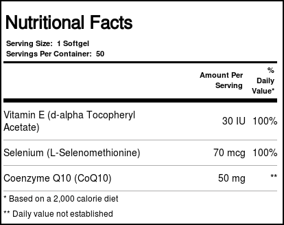 Comprar CoQ10 50 mg Vit. E e Selênio Now Foods 50 Cápsulas em Gel - Imagem 2