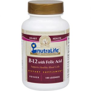 Comprar NutraLife, B-12 com Ácido Fólico - 180 Pastilhas