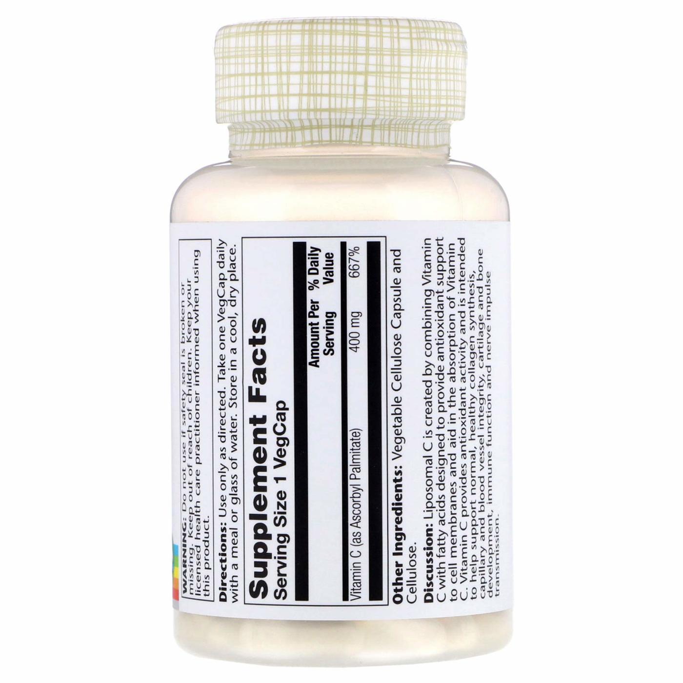 Comprar Solaray, Vitamina C Lipossomal 500 mg - 100 Cápsulas Vegetarianas - Imagem 2