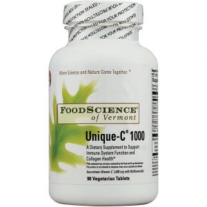 Comprar FoodScience of Vermont, Unique C 1000 mg - 90 Tabletes
