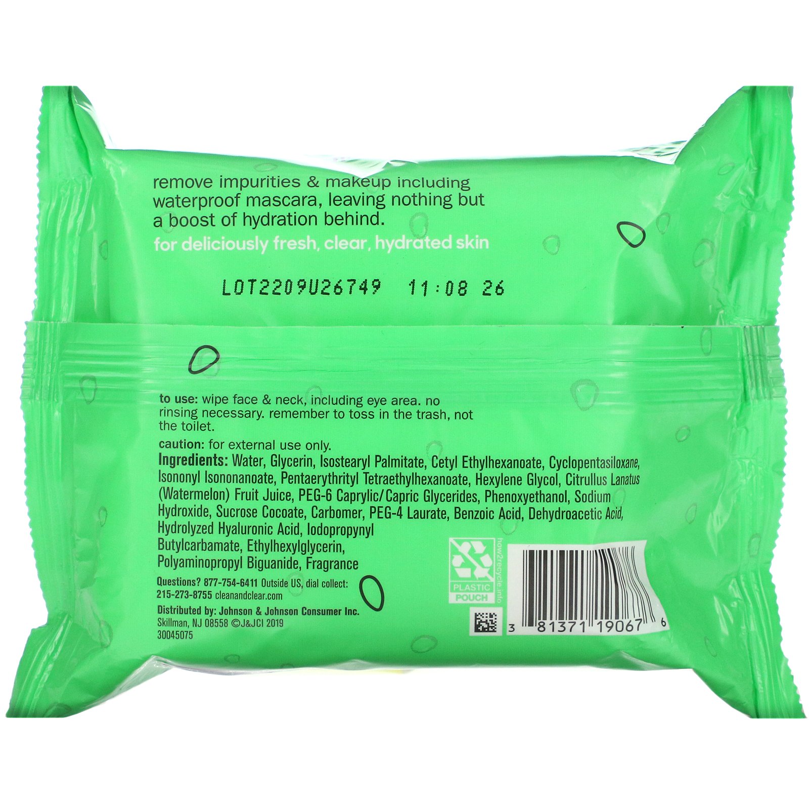 Comprar Clean & Clear, Watermelon Cleansing Wipes, 25 Wipes - Imagem 2
