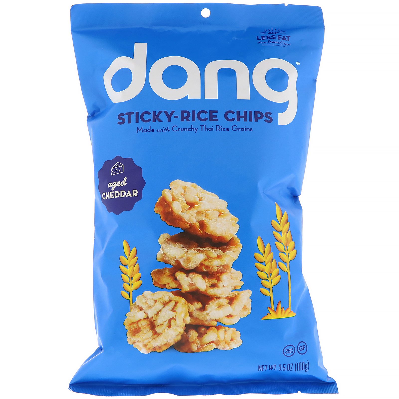 Comprar Dang, Chips de Arroz Glutinoso, Cheddar Envelhecido, 3,5 oz (100 g)